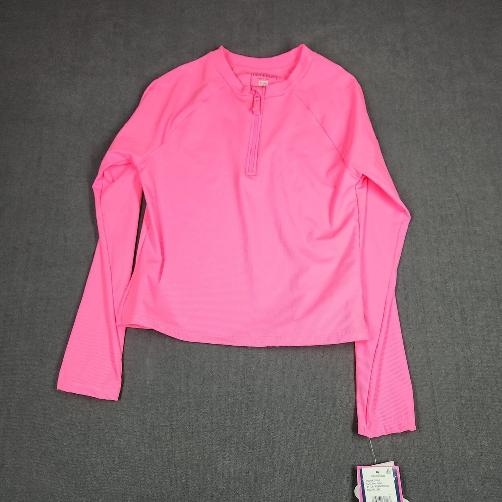 Andy‎ & Evan Rashguard Girls Size 16 XL Pink Long Sleeve 50+ New